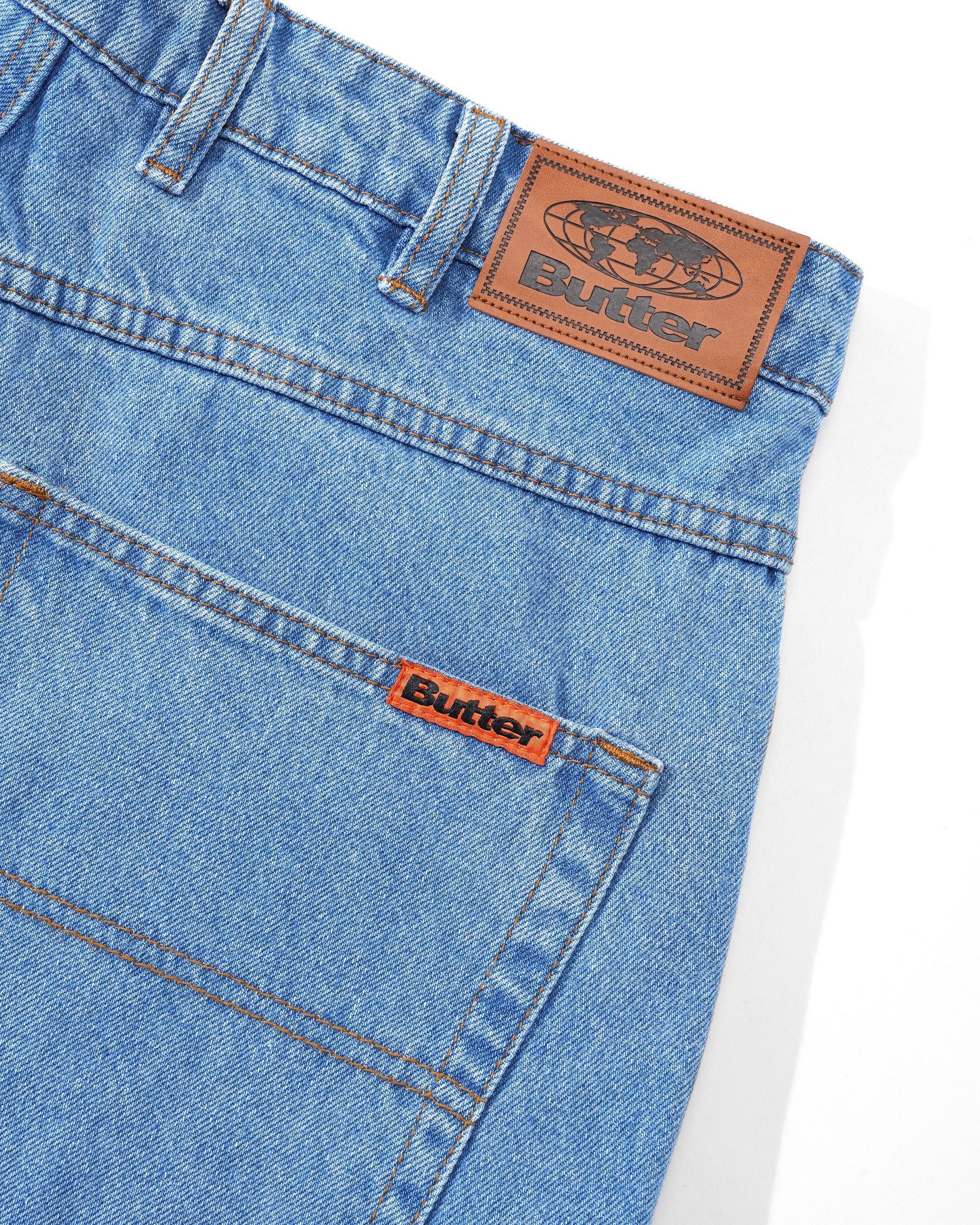BUTTER - BAGGY DENIM SHORTS - WASHED INDIGO