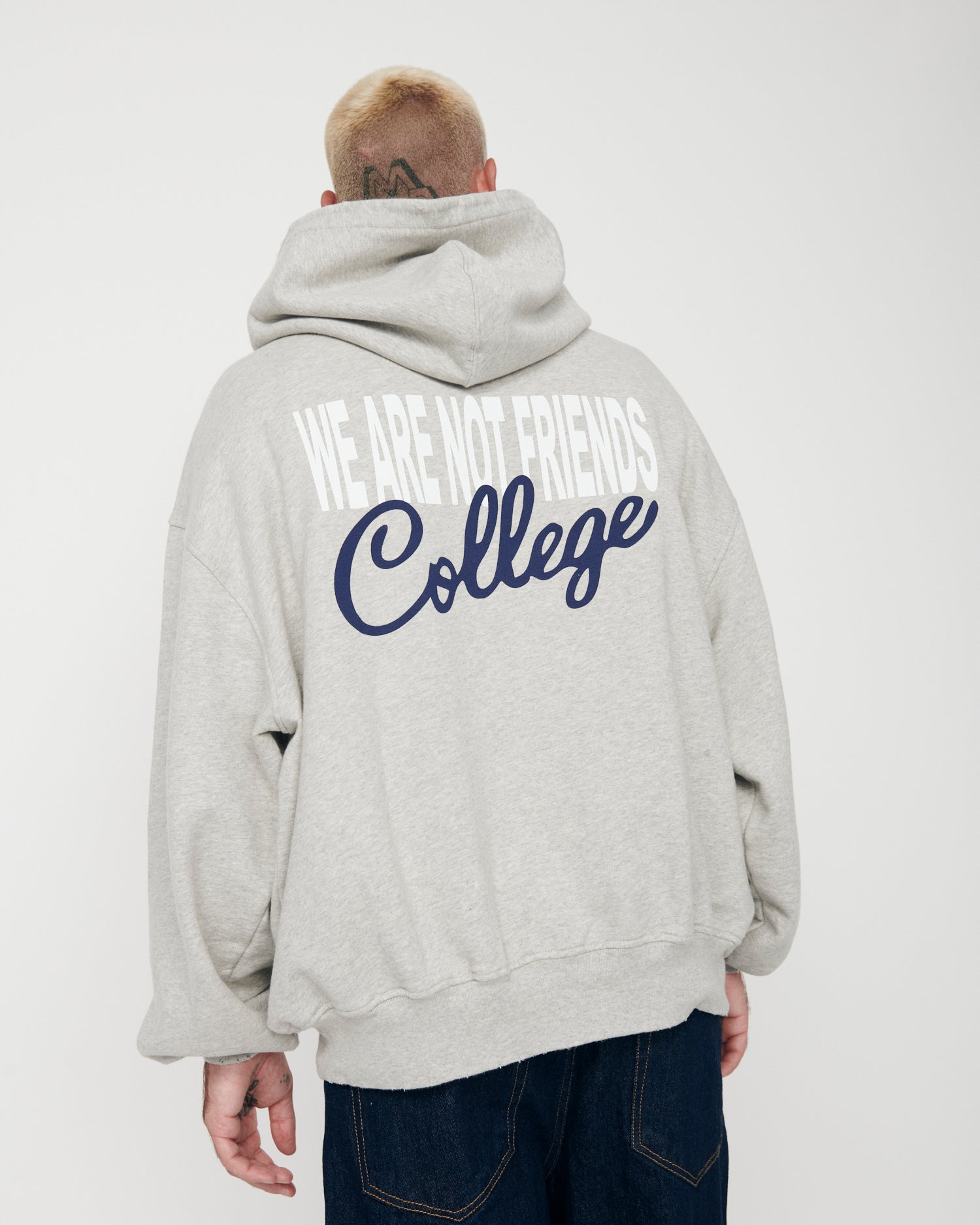 WE ARE NOT FRIENDS - BOXY COLLEGE HOODIE