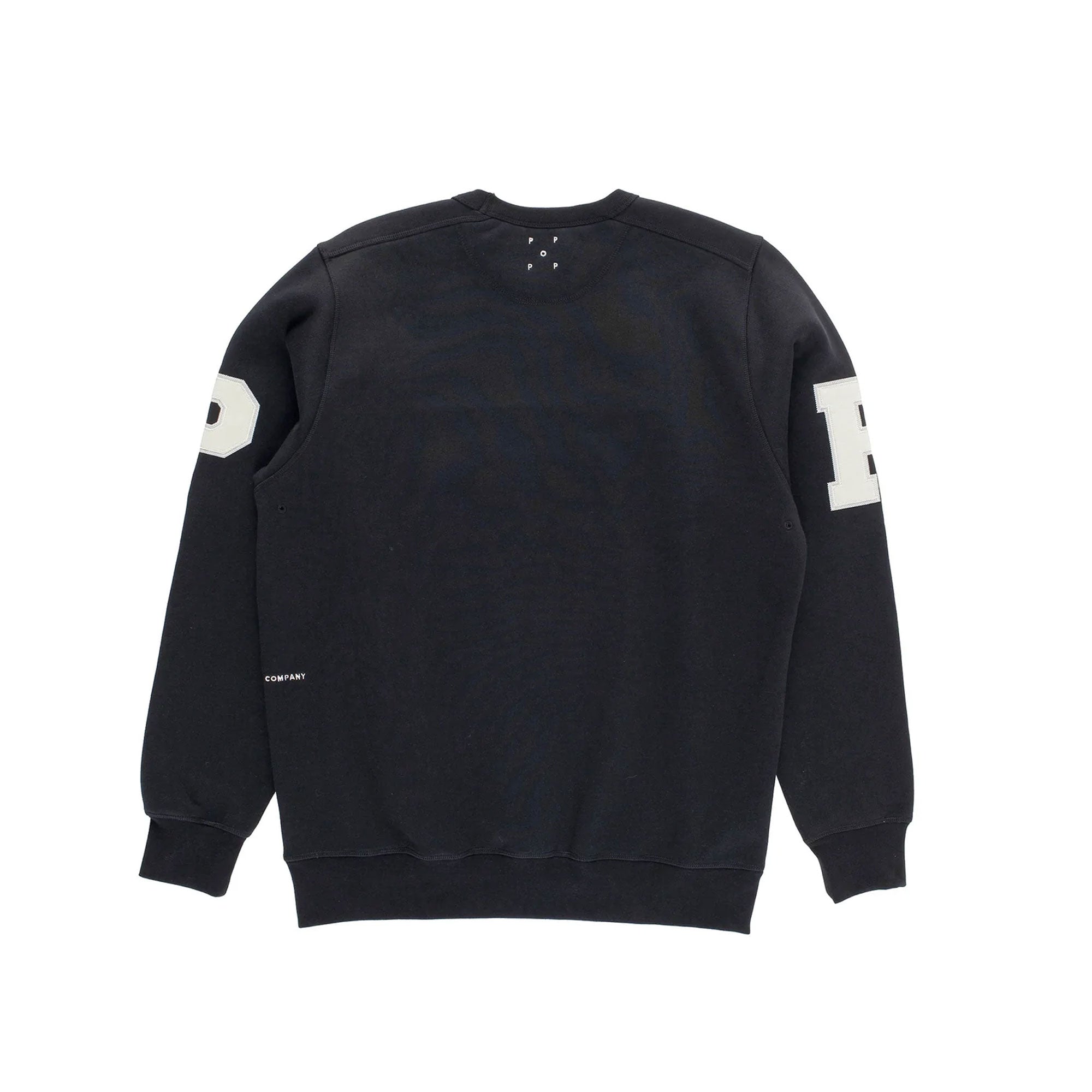 POP TRADING COMPANY - COLLEGE CREWNECK SWEAT - BLACK