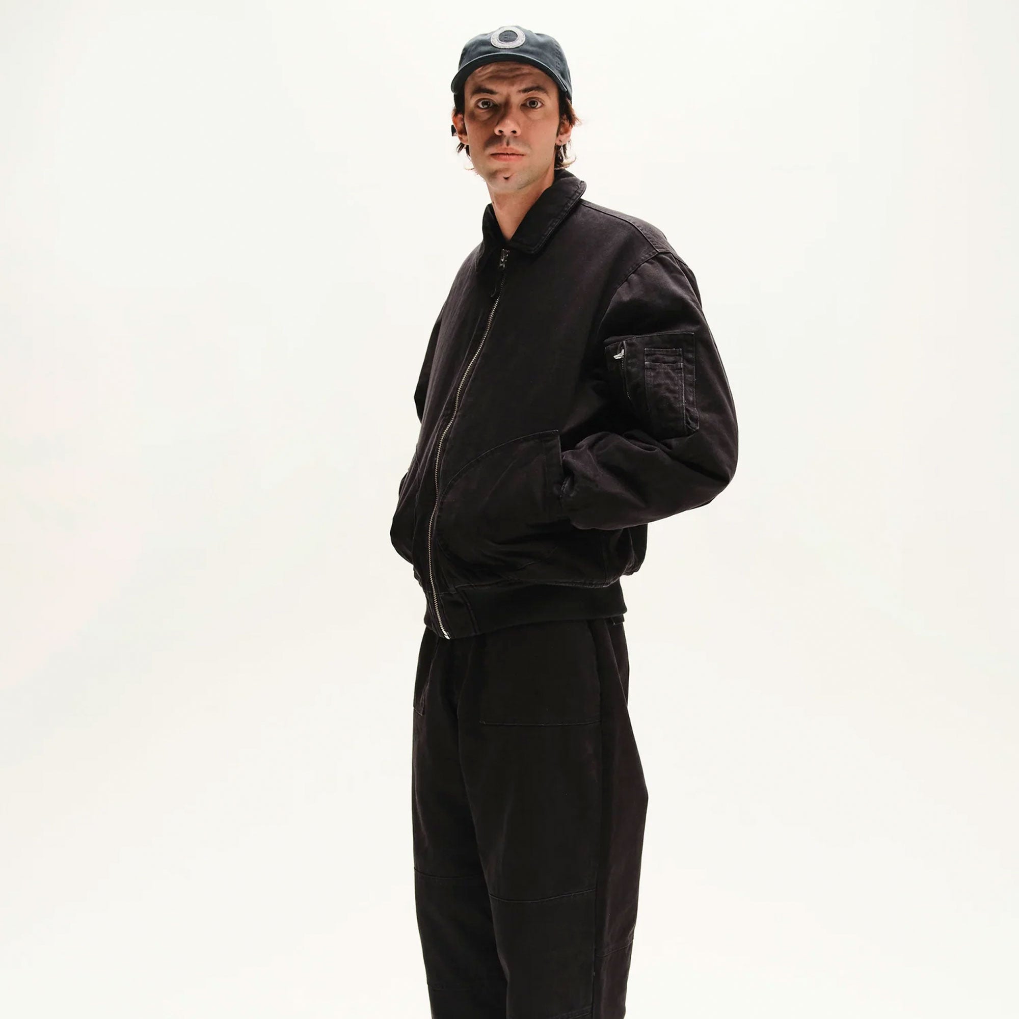 POP TRADING COMPANY - FLIGHT JACKET - BLACK