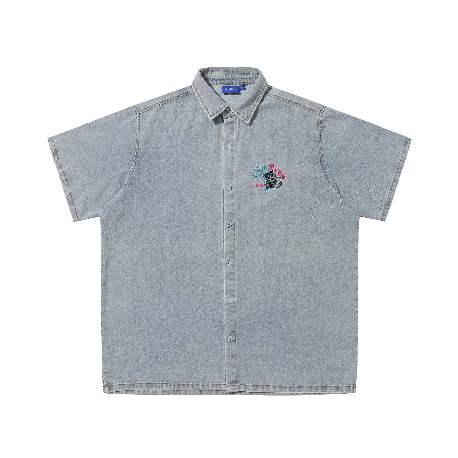 HÉLAS - BAD WASHED DENIM SHIRT - LIGHT BLUE