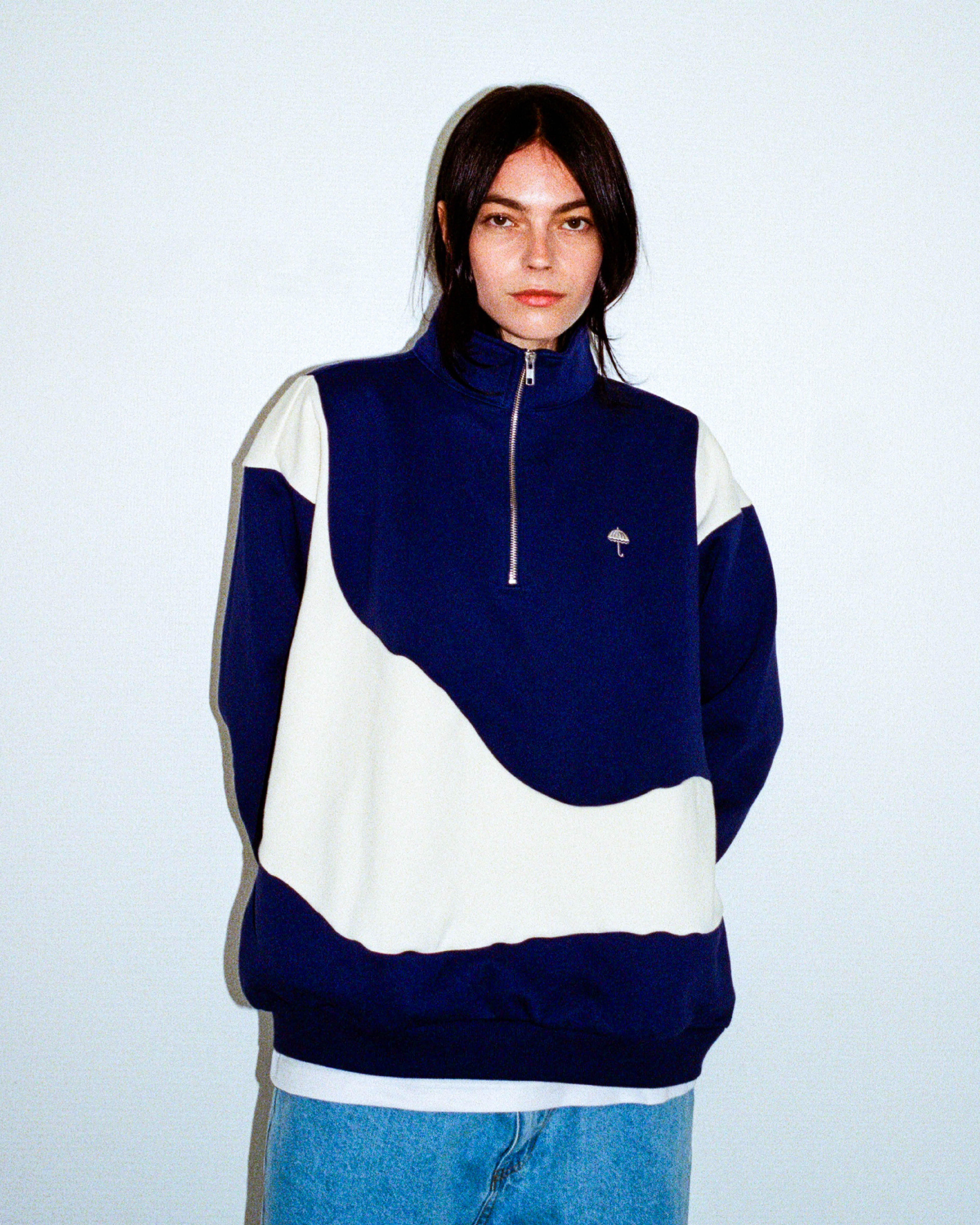 HÉLAS - FORMA QUARTER ZIP - NAVY/BEIGE