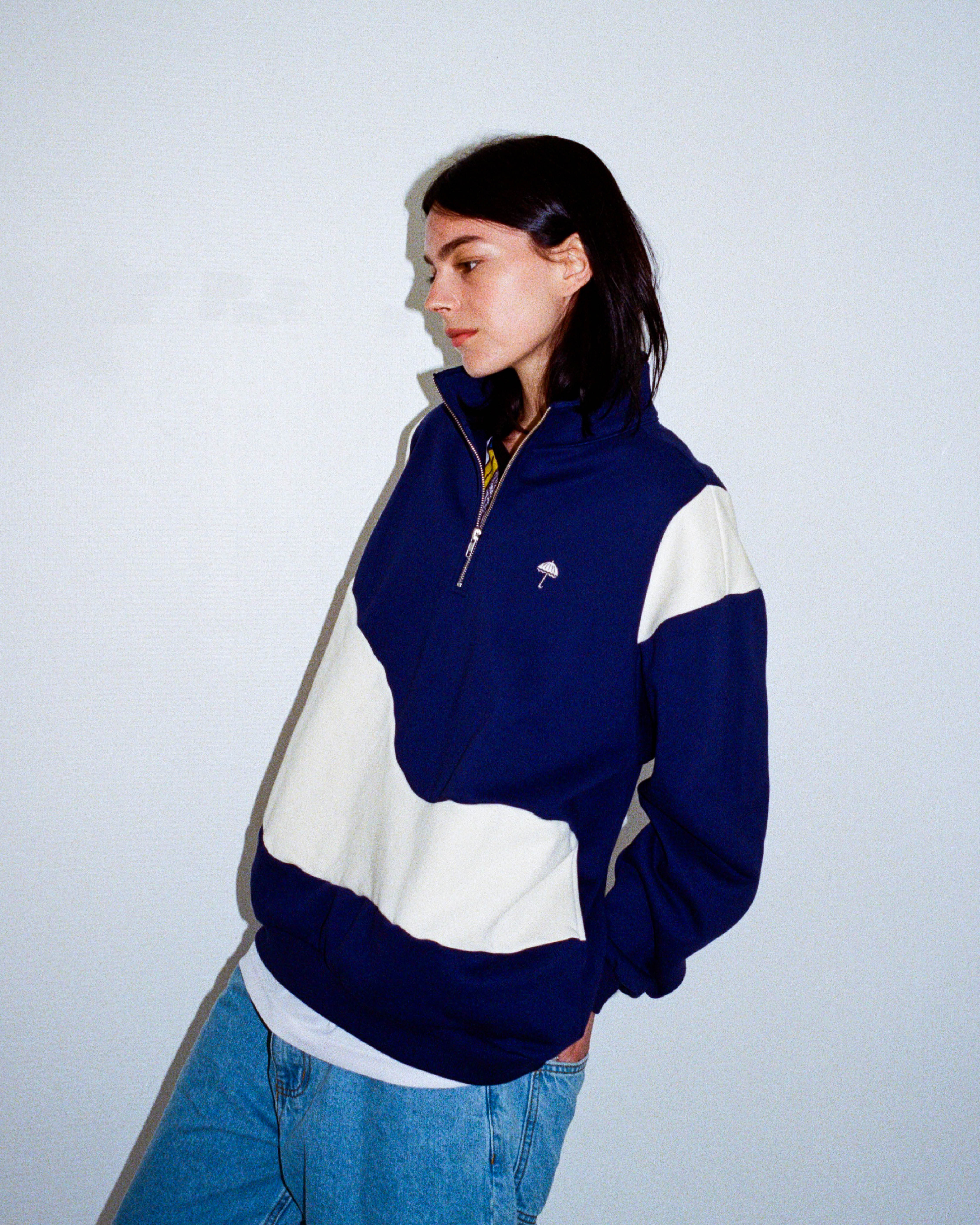 HÉLAS - FORMA QUARTER ZIP - NAVY/BEIGE