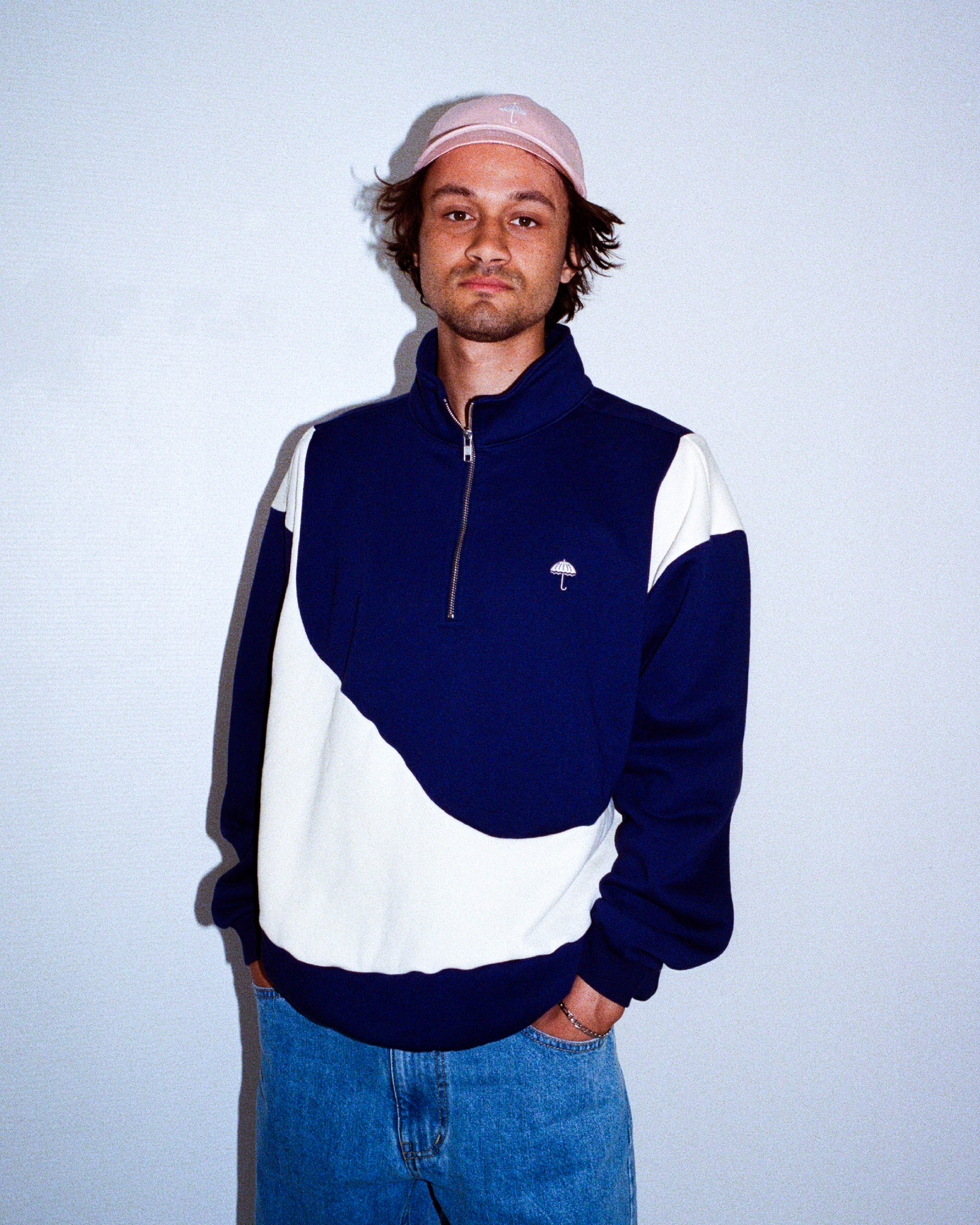 HÉLAS - FORMA QUARTER ZIP - NAVY/BEIGE