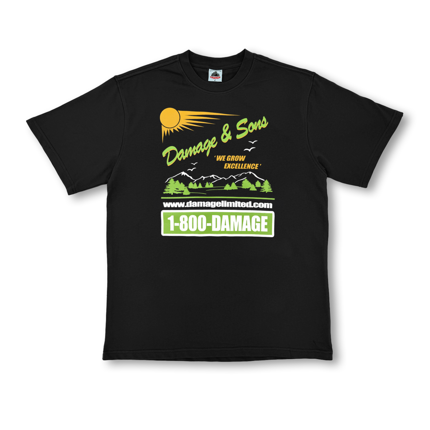 DAMAGE - LANDSCAPERS TEE - BLACK