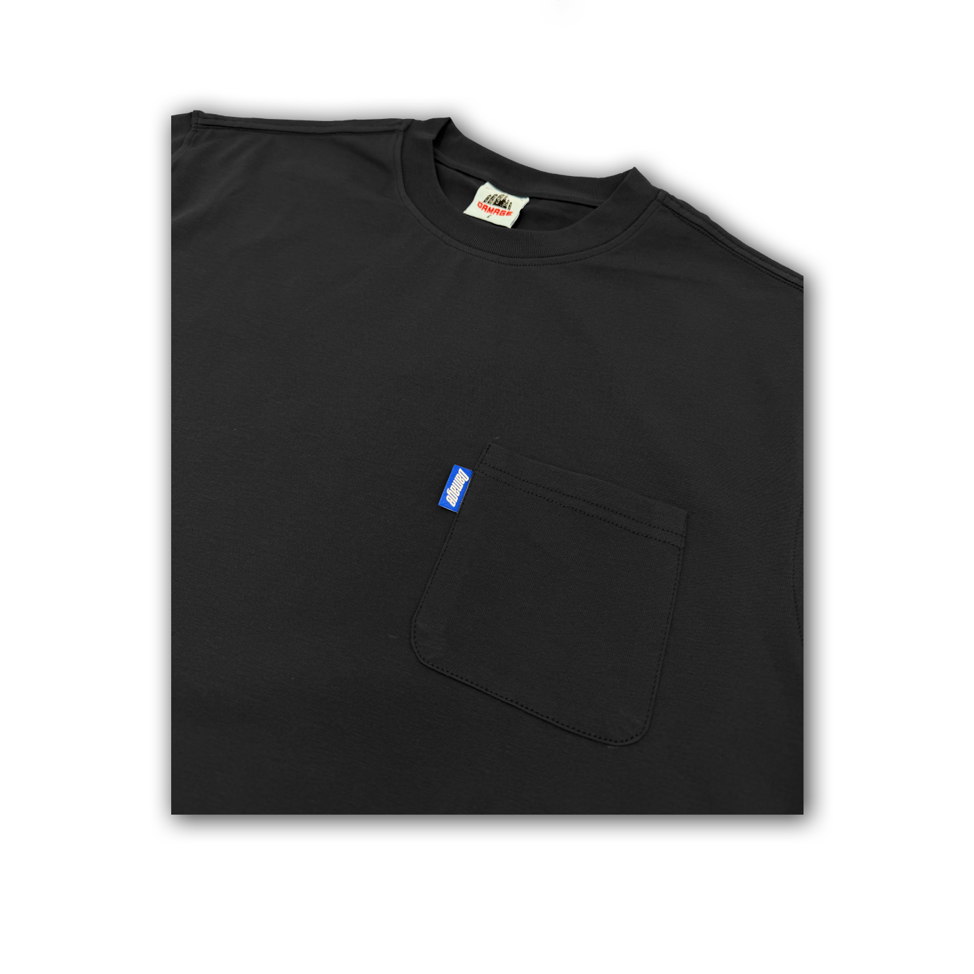 DAMAGE - POCKET TEE - BLACK
