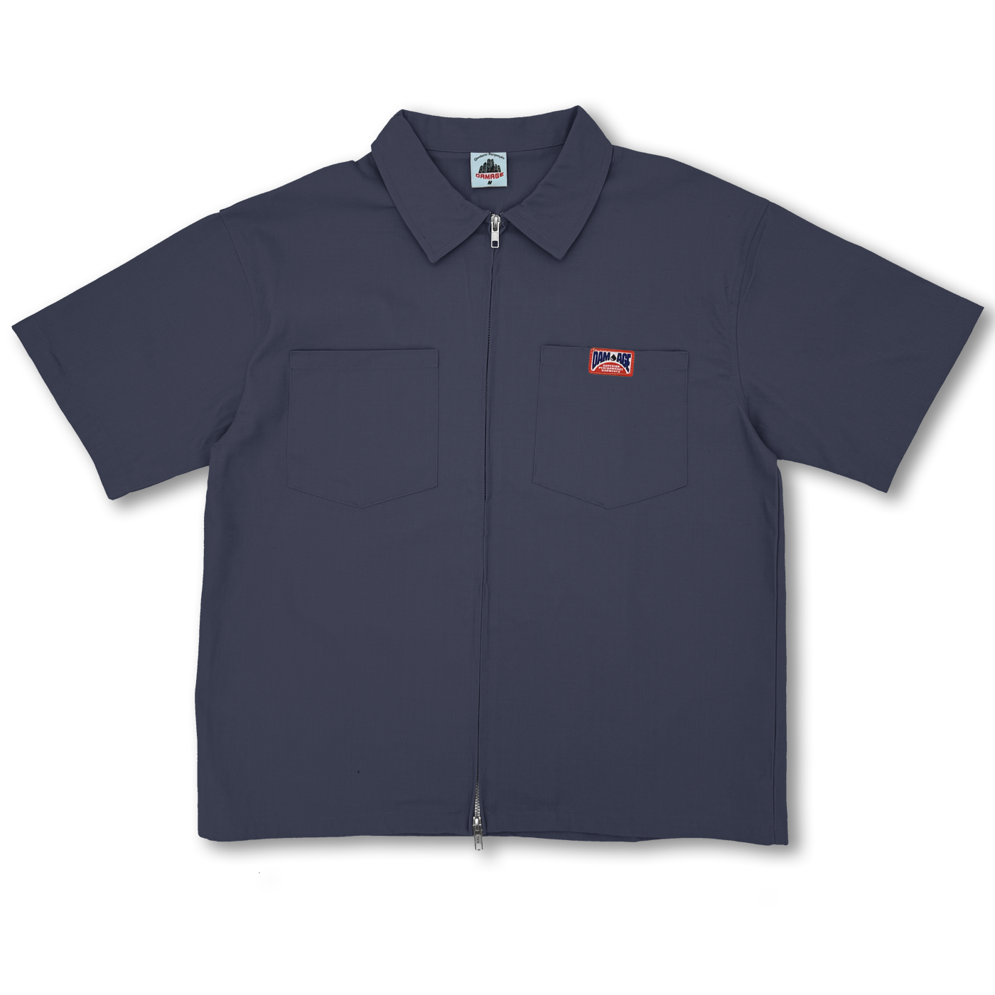 DAMAGE - UNIFORM ZIPPER SHIRT - NAVY