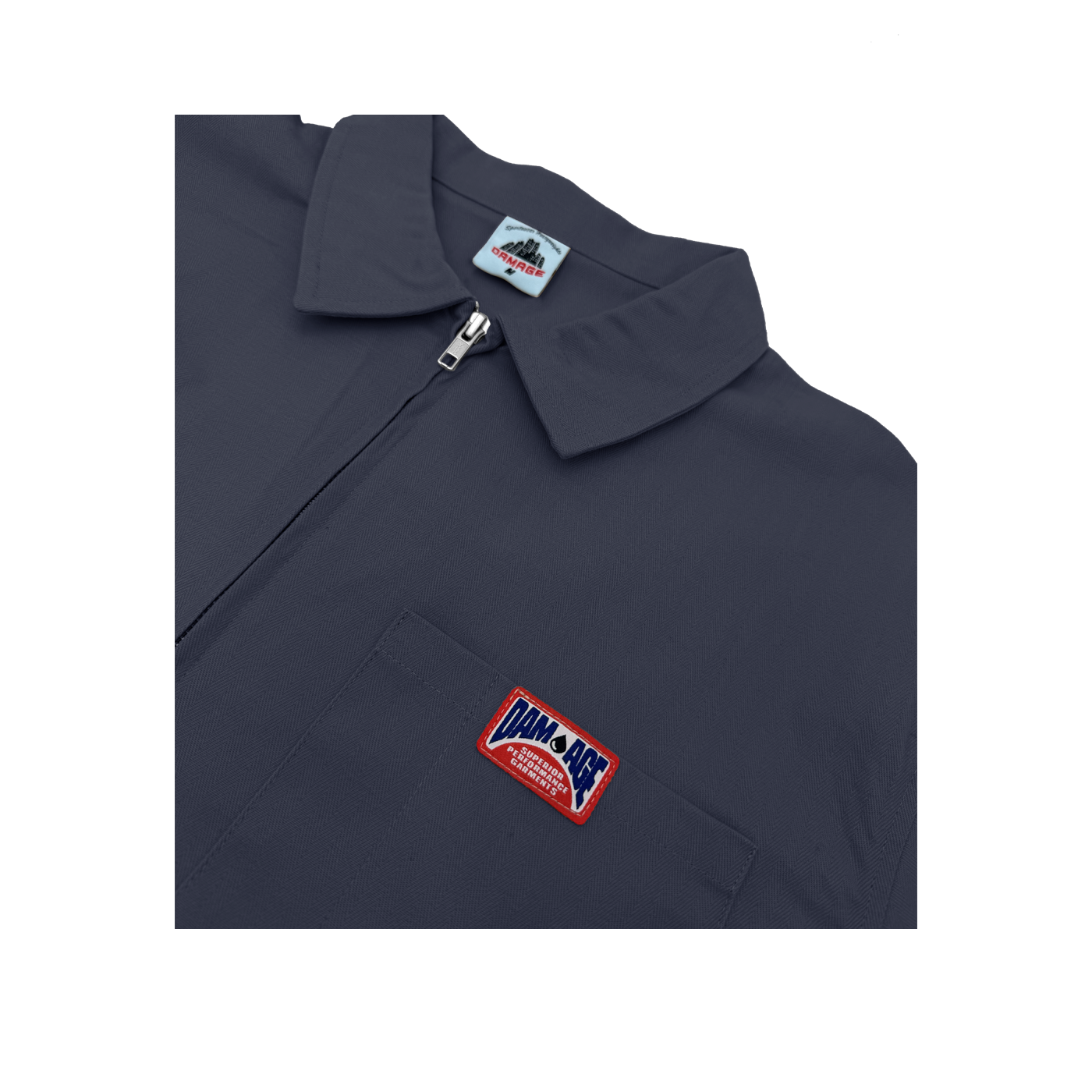 DAMAGE - UNIFORM ZIPPER SHIRT - NAVY