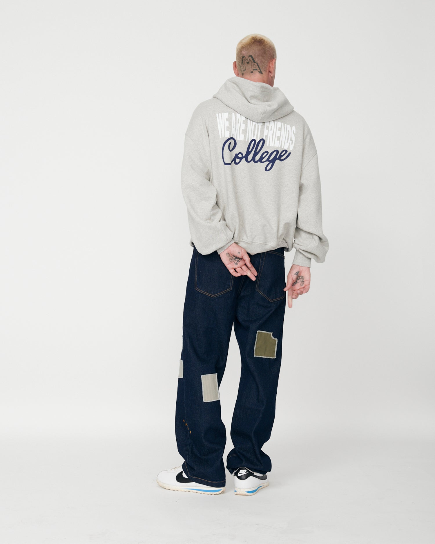 WE ARE NOT FRIENDS - BOXY COLLEGE HOODIE