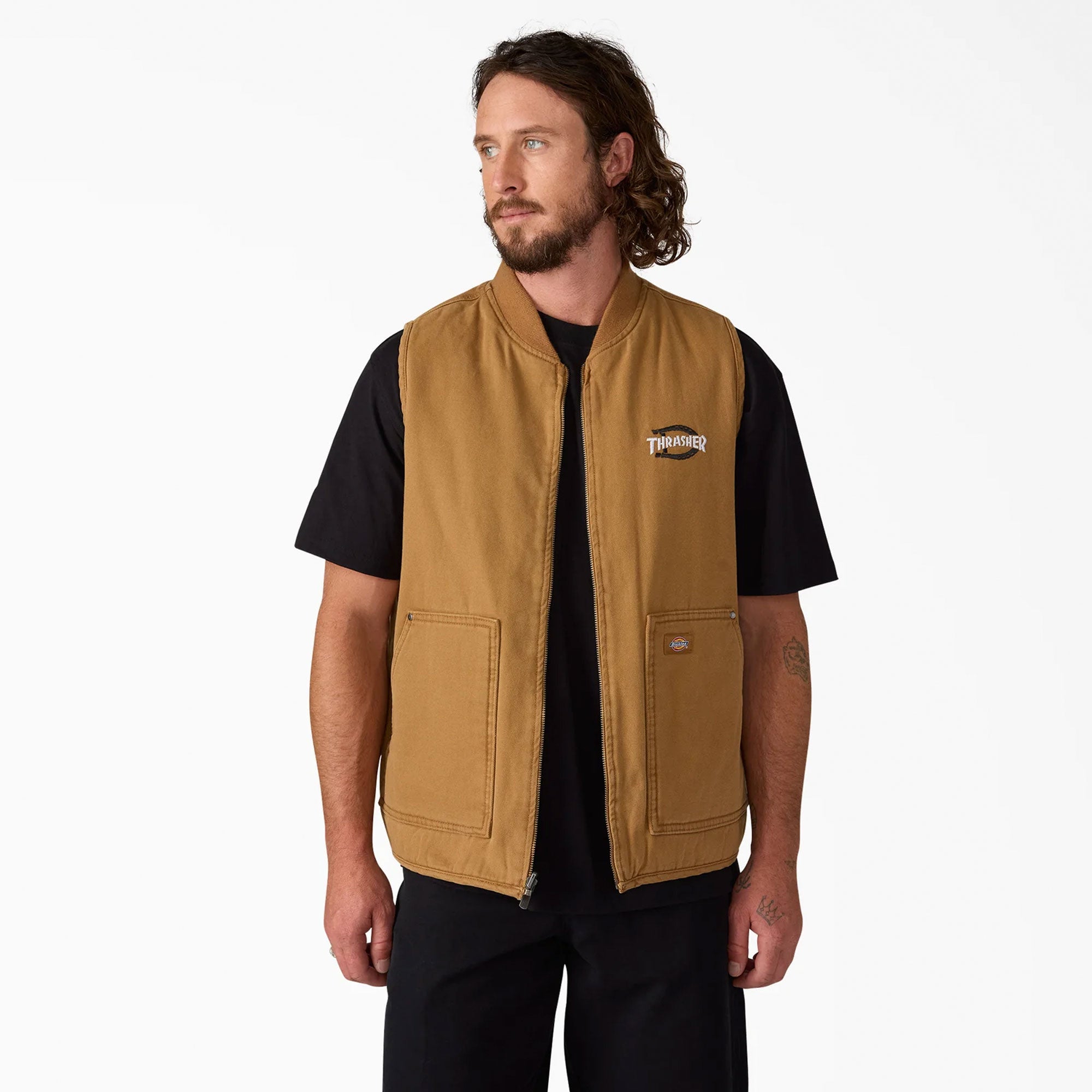 DICKIES - Dickies X Thrasher Reversible Vest - BROWN