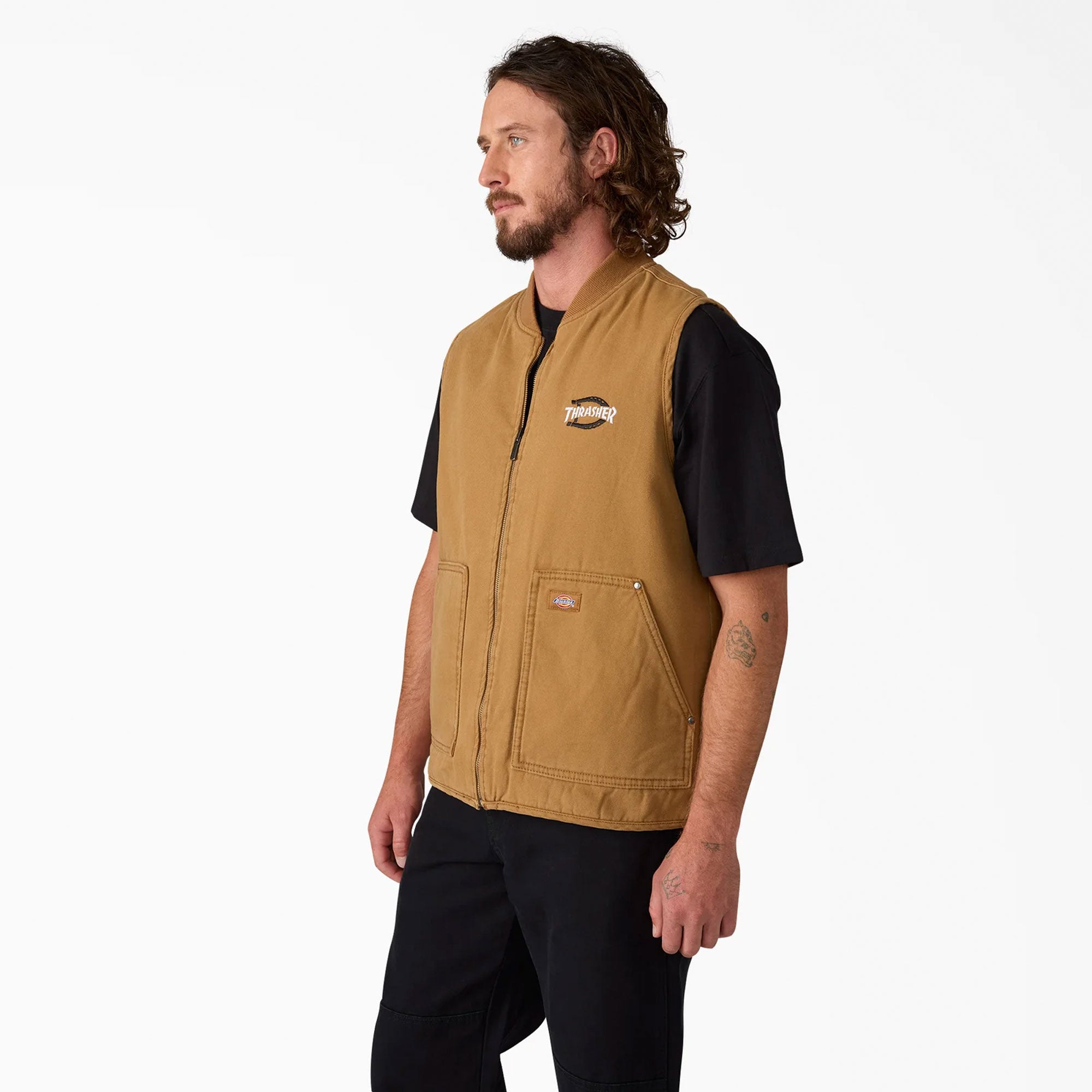DICKIES - Dickies X Thrasher Reversible Vest - BROWN