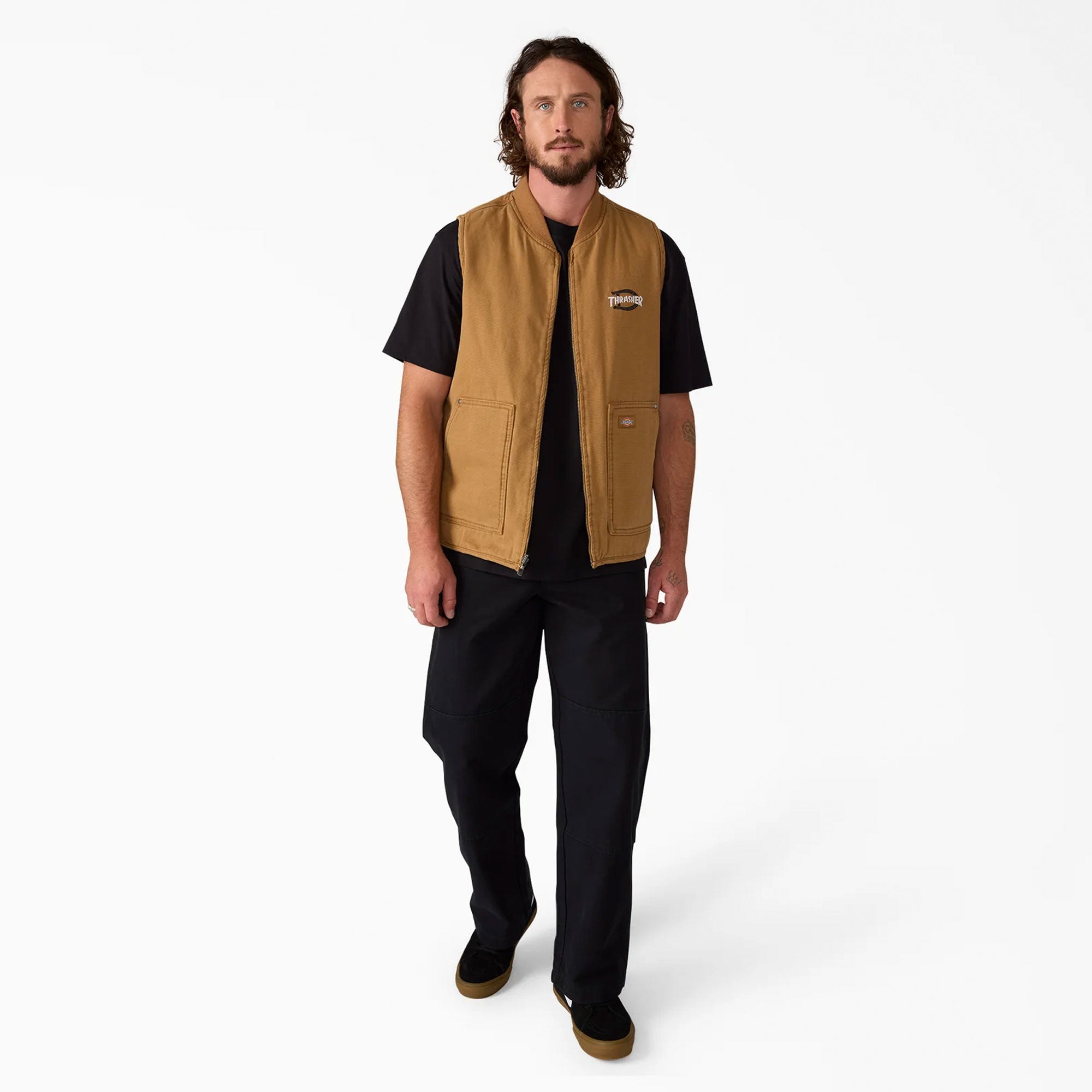 DICKIES - Dickies X Thrasher Reversible Vest - BROWN