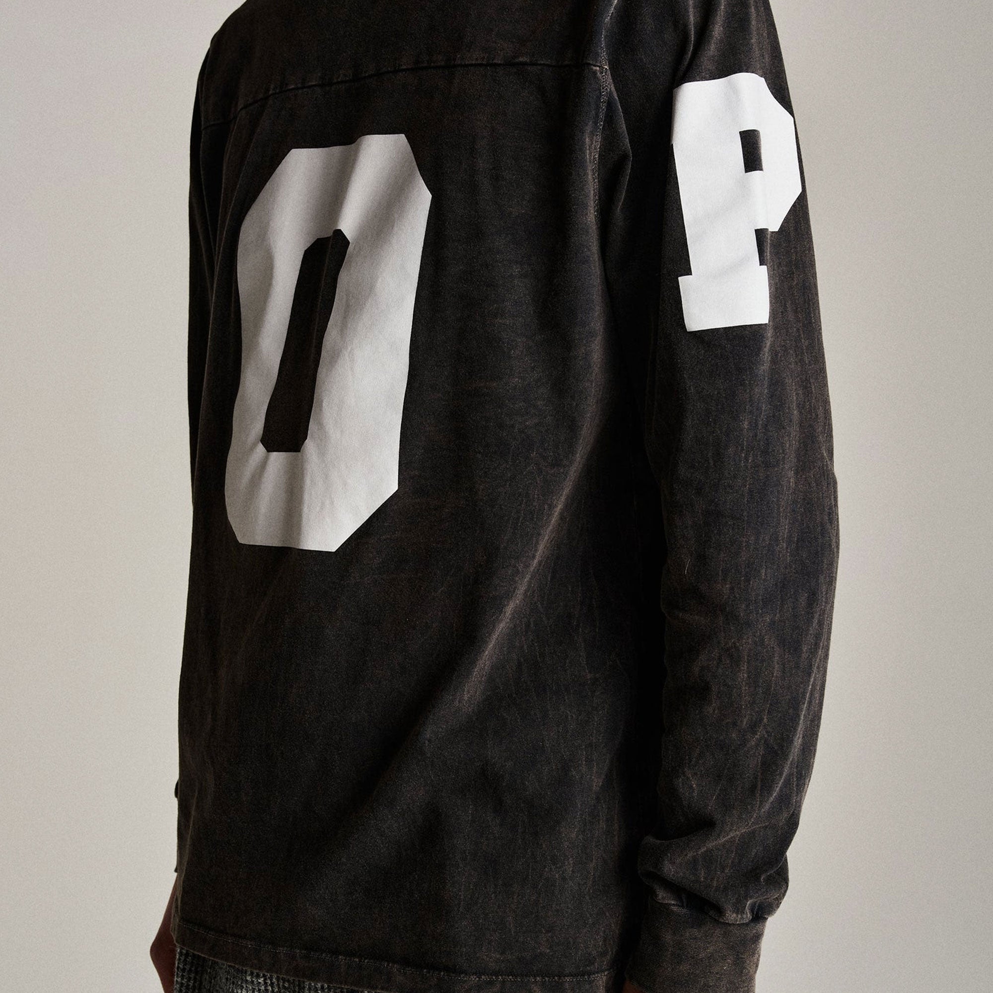 POP TRADING COMPANY - FOOTBALL LONGSLEEVE - BLACK