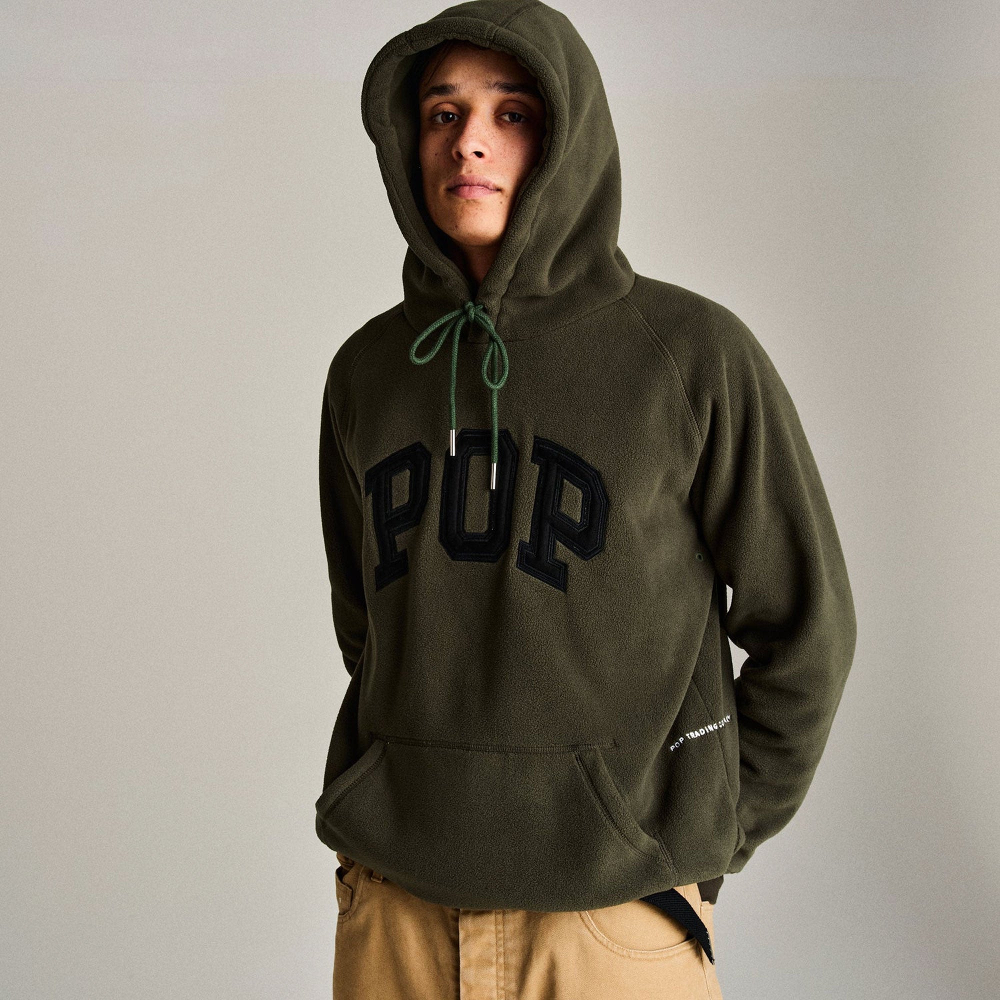 POP TRADING COMPANY - ARCH HOODED SWEAT - GREEN