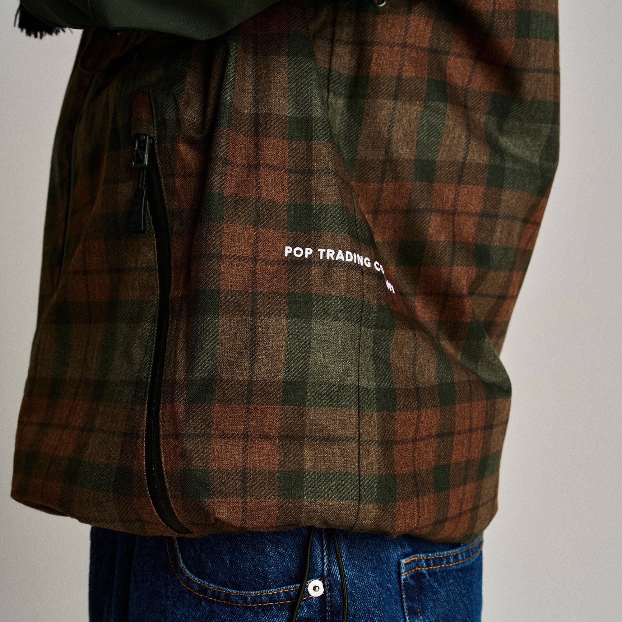 POP TRADING COMPANY - CHECKED ORACLE DUFFEL - GREEN