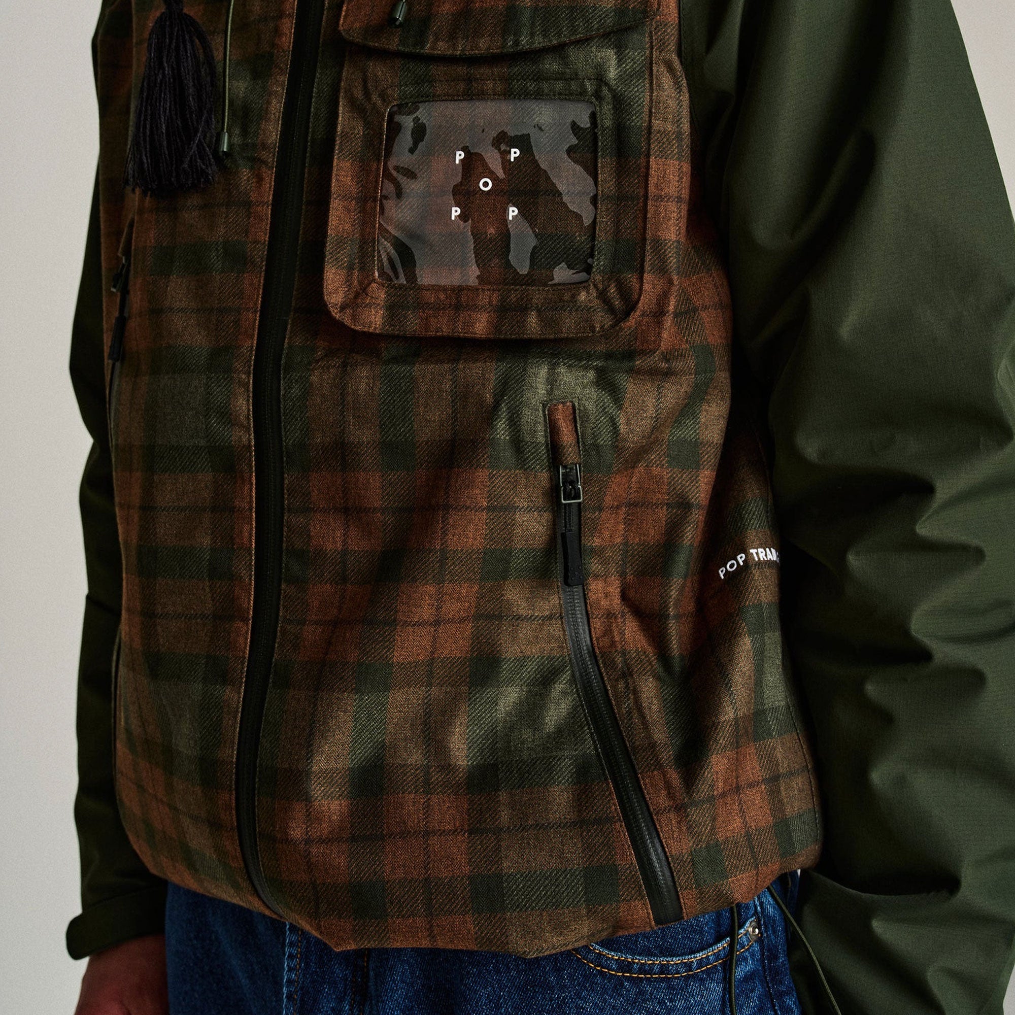 POP TRADING COMPANY - CHECKED ORACLE DUFFEL - GREEN