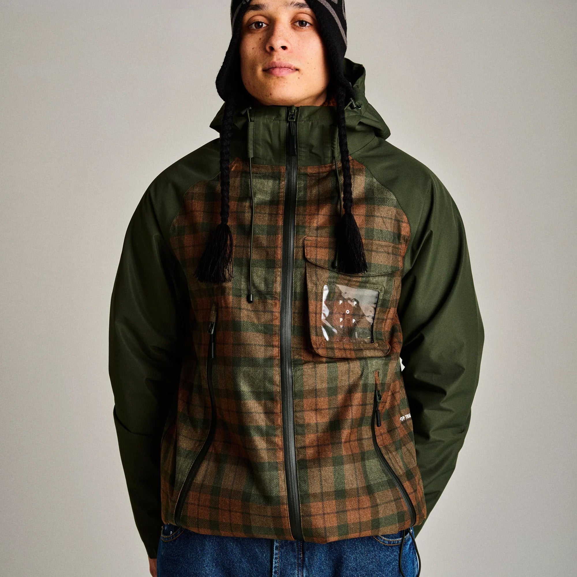 POP TRADING COMPANY - CHECKED ORACLE DUFFEL - GREEN