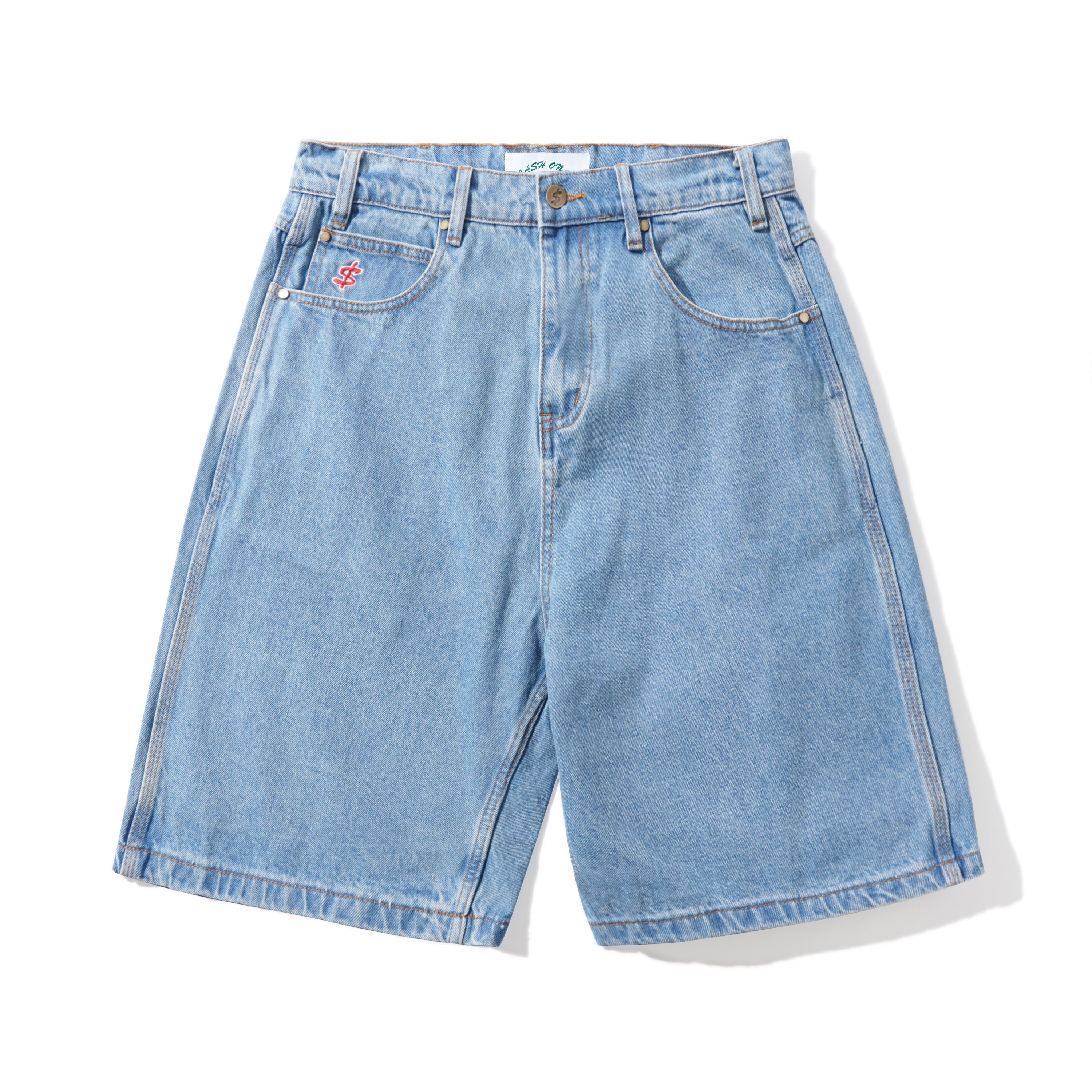 CASH ONLY - LOGO DENIM SHORT - WASHED INDIGO