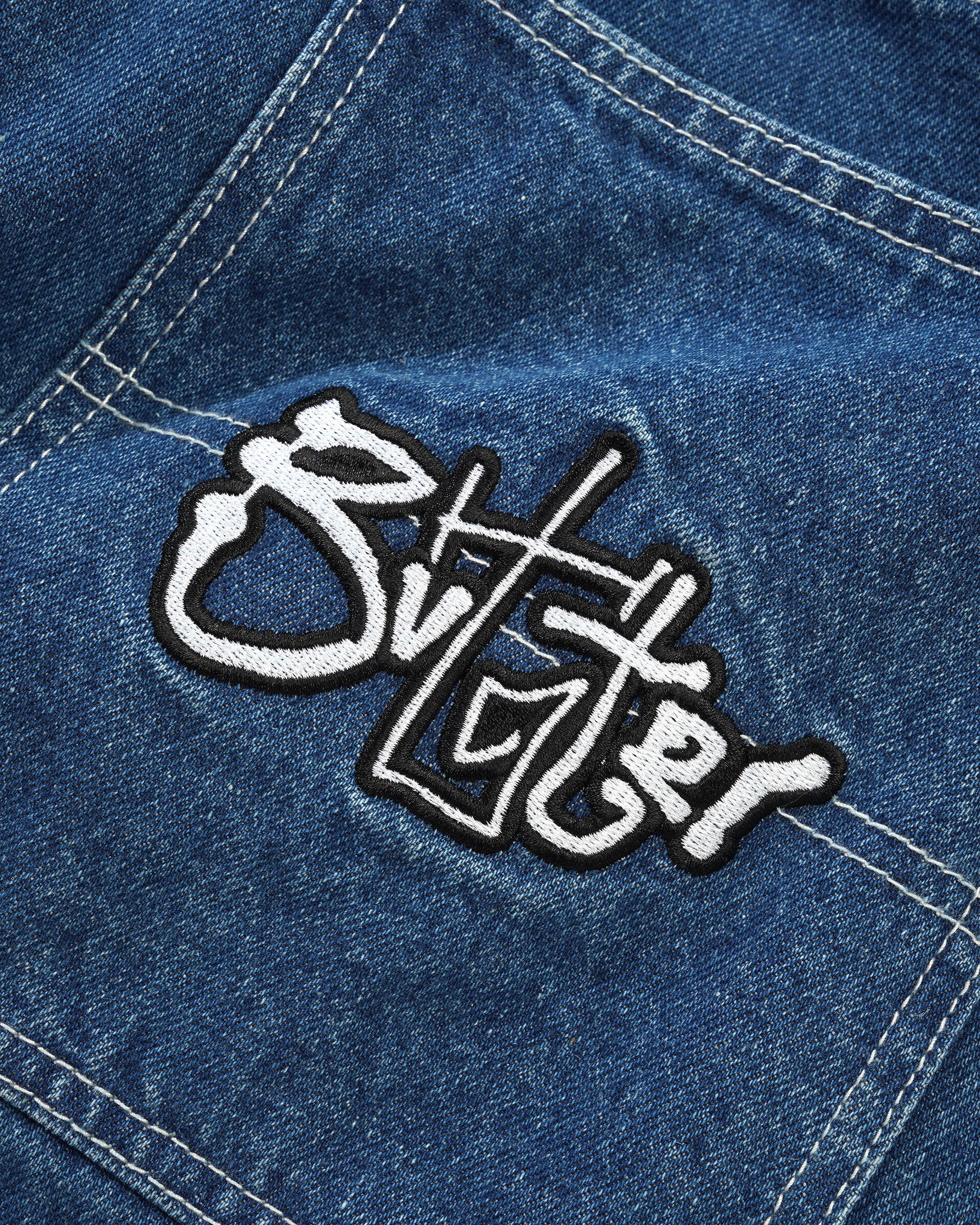 BUTTER - SCRIBBLE DENIM SHORT - MIDBLUE