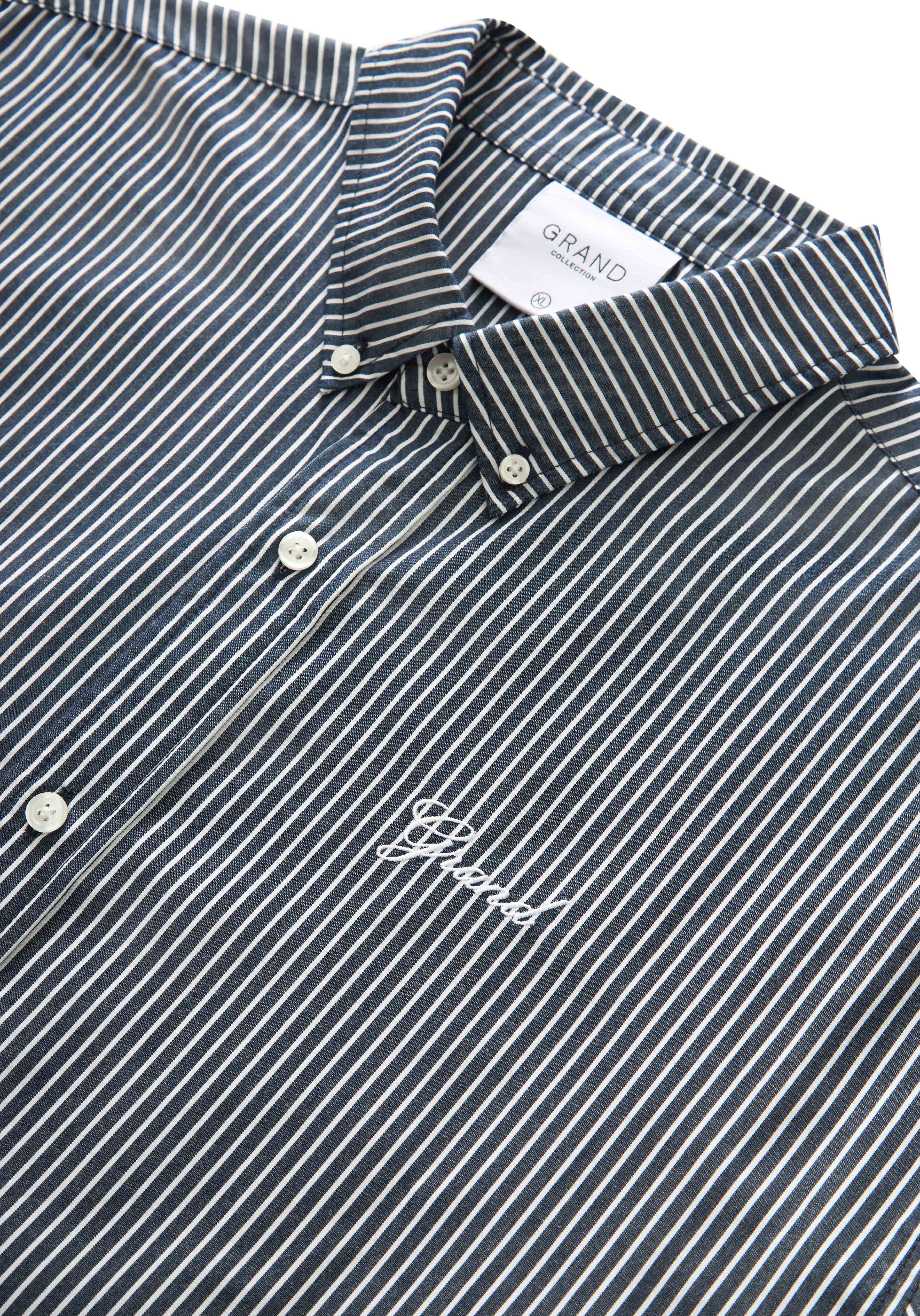 GRAND COLLECTION - BLAIR POPLIN SHIRT - NAVY