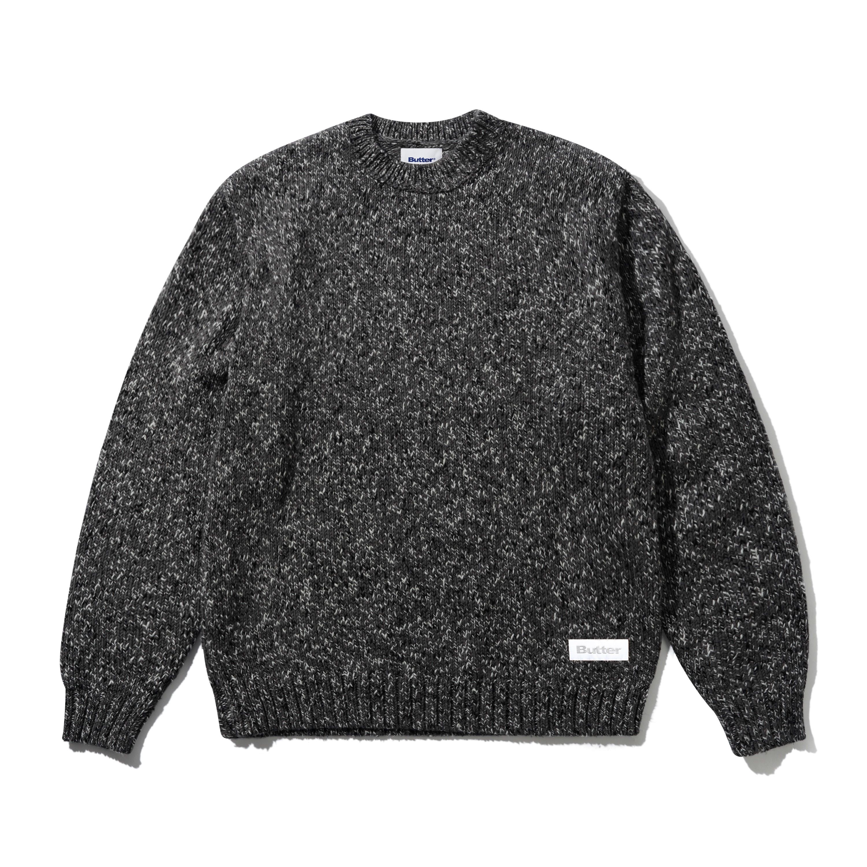 BUTTER - Speckle Knit Sweater - CHARCOAL