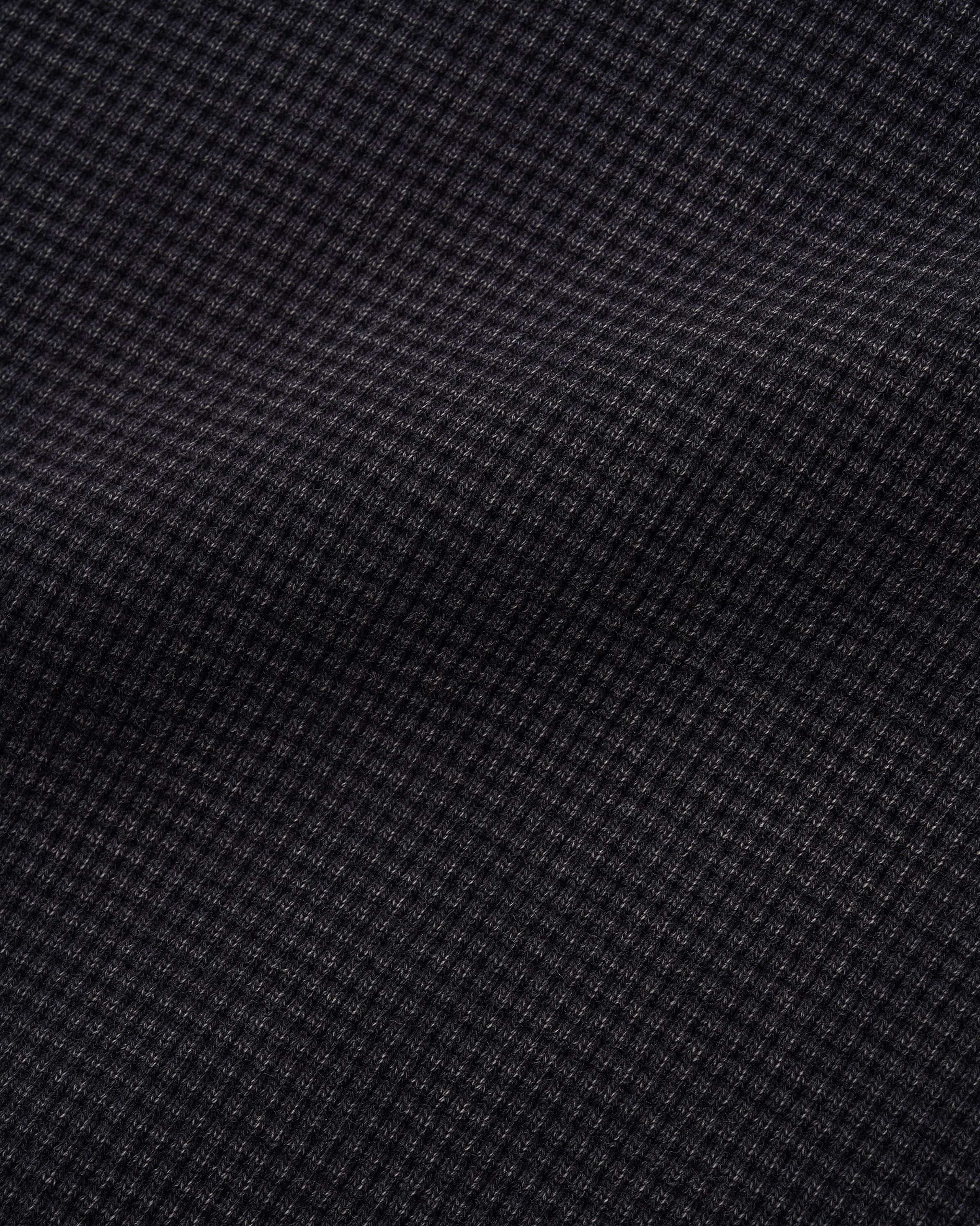 BUTTER - Waffle Zip-Thru Hood - Black Overdye