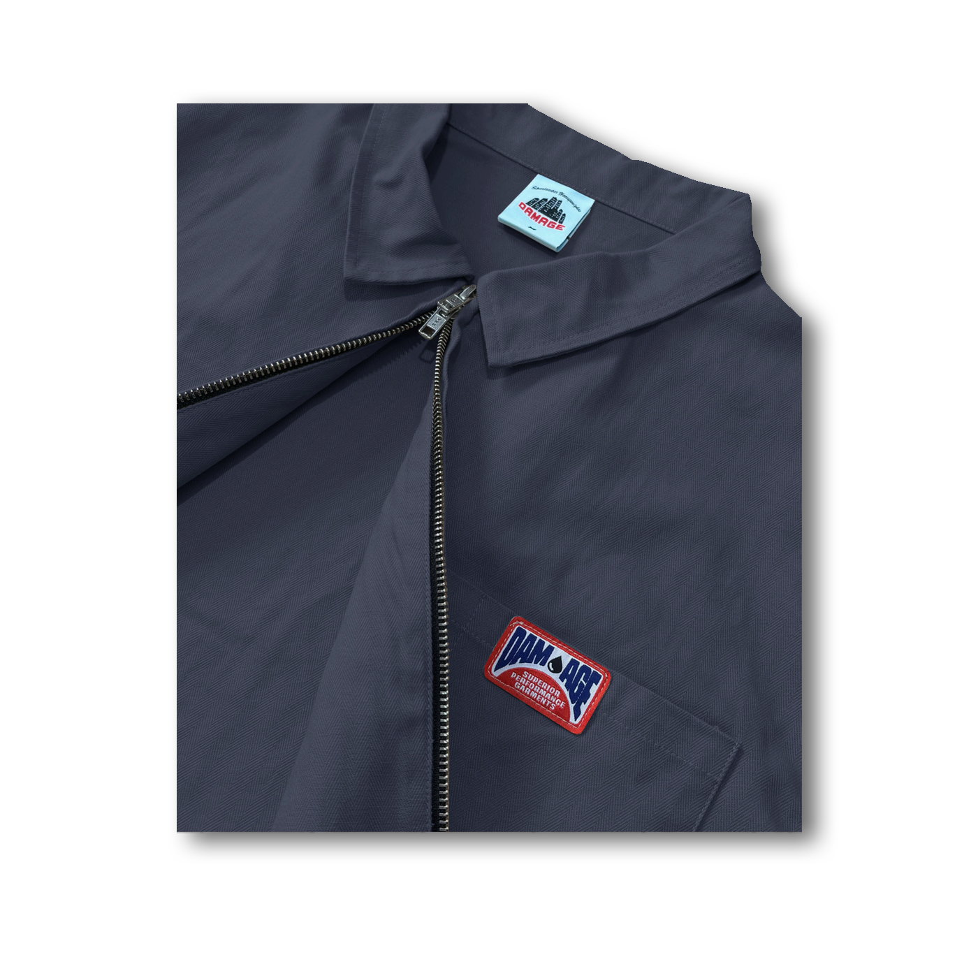 DAMAGE - UNIFORM ZIPPER SHIRT - NAVY